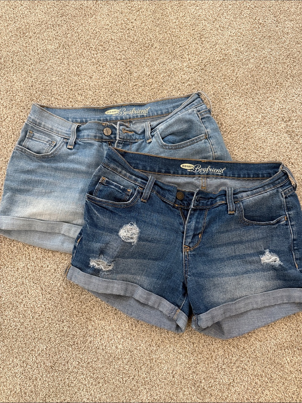 Lot of 2 Old Navy Women's Denim Shorts - Light Blue & Dark Blue